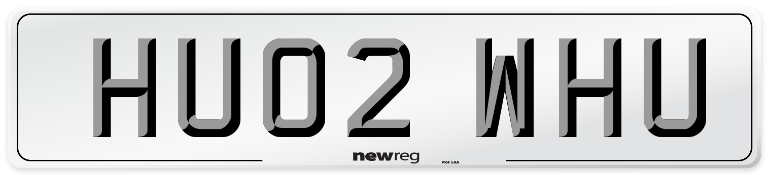 HU02 WHU Number Plate from New Reg